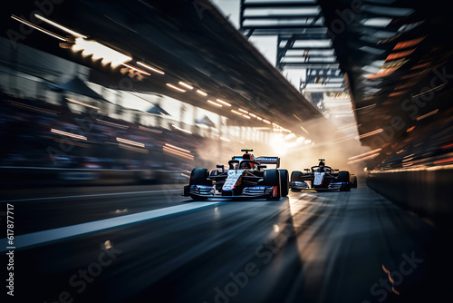 ai generated Illustration sport racing cars arein a row