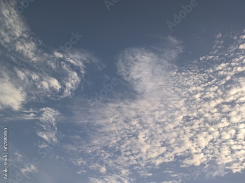 Altocumulus in the blue sky in the afternoon