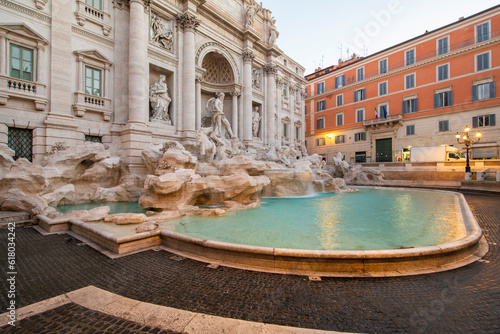 Trevi fountain early morning with no body, Rome, Italy