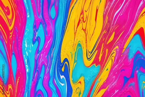 Liquid paints stains, fluid art abstract background. Ai generative