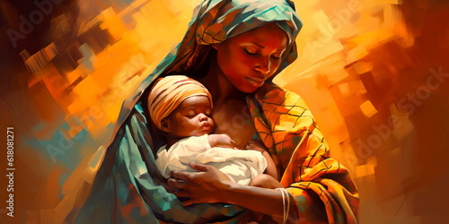 mother and child, emphasizing the importance of maternal and child health in a growing population. Generative AI