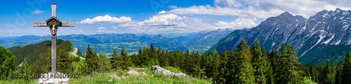 Panorama vom Ahornbüchsenkopf nach Salzburg, Salzachtal, Salzburger Alpen, Dachstein, Tennengebirge