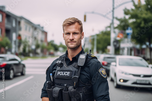 Portrait of police officer in uniform