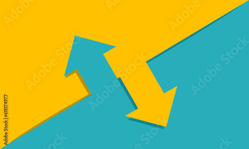 Yellow arrow and Green arrow background. Vector illustration.