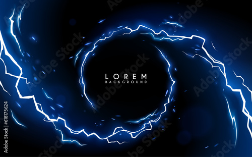 Circle lightnings template with sparks