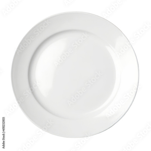 white plate isolated on transparent background cutout