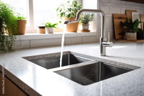 stock photo of inside home view sink close up