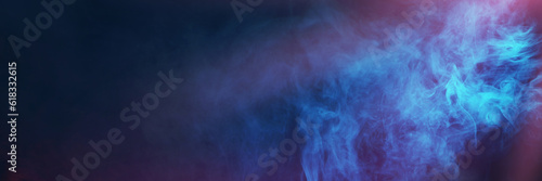 Smoke on dark background, space for text. Banner design