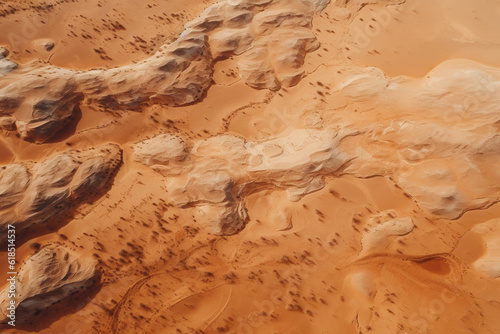 Sahara desert aerial drone view landscape, sand dunes