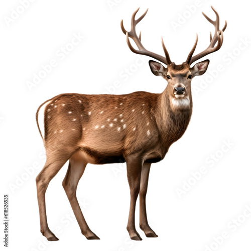 deer isolated on white. Generative ai