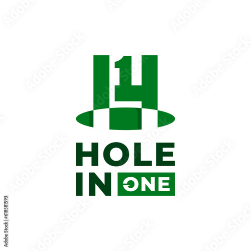 hole in one for golf logo design