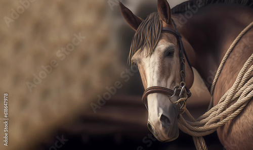 Horse. Horse portrait. AI generated