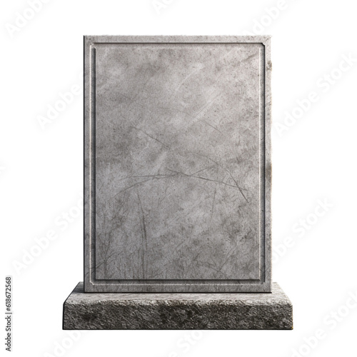Tombstone gravestone isolated on white, generative ai