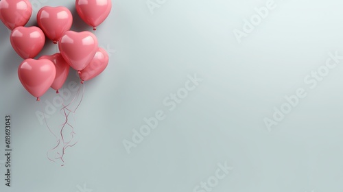 An image of pink ballons illustration on pink background presentation template.