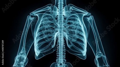 Lung radiography concept. Generative AI