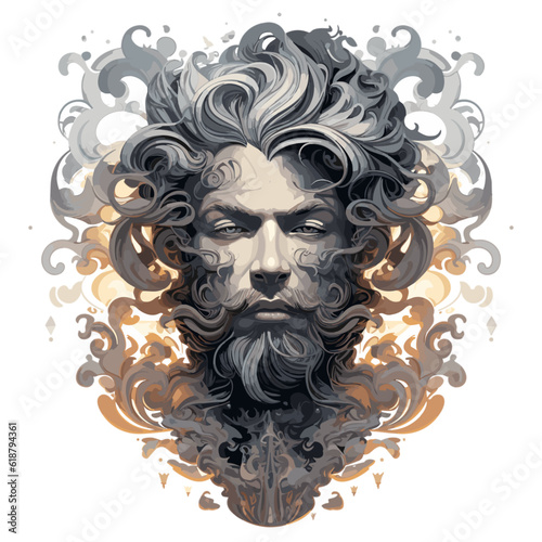 Mythical Reverie: A Vector Tribute to Classical Beauty
