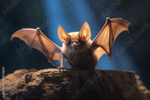 bat animals are flying horror halloween 3d rendering AI generative 