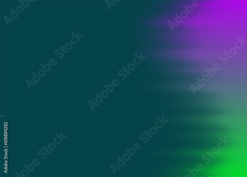 Vector color gradual blend halftone background. Abstract dotted texture pattern. Vibrant retro neon colored design.