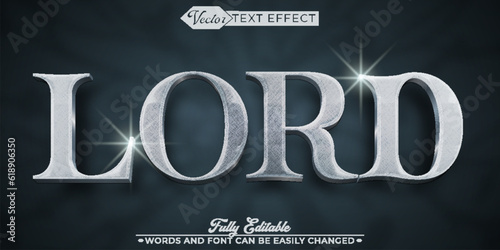 Kingdom Warrior Silver Lord Vector Editable Text Effect Template