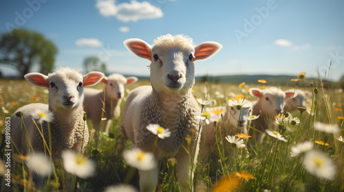 A Sheep on a Field, made with generative AI