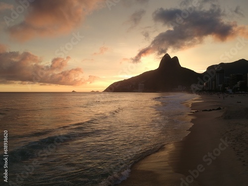Sunset in ipanema beach Rio de Janeiro
