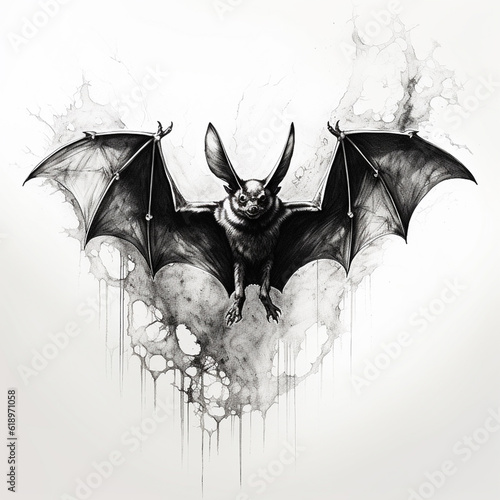 sketch illustration of a bat