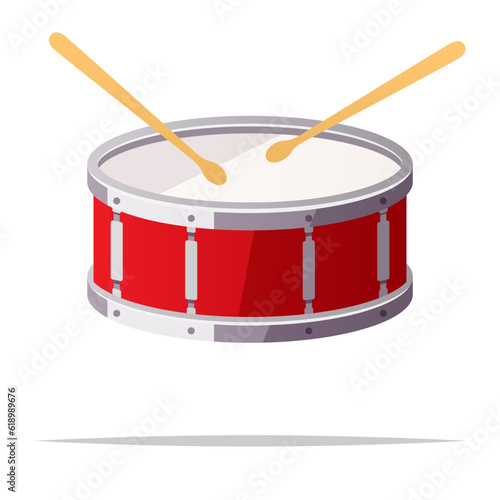 Snare drum vector isolated illustration