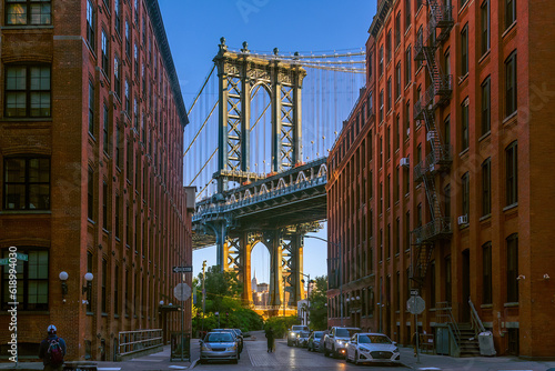 Manhattan bridge, cityscape of New York City in the United States of America