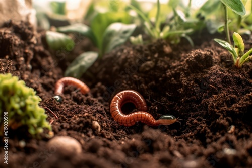 Worms soil. Generate Ai