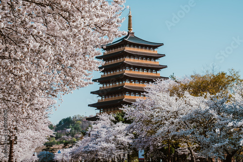 Replica tower of Hwangnyongsa temple in Gyeongju South Korea