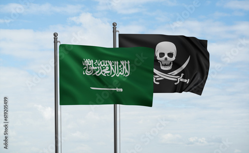 Pirate and Saudi Arabia, KSA flag