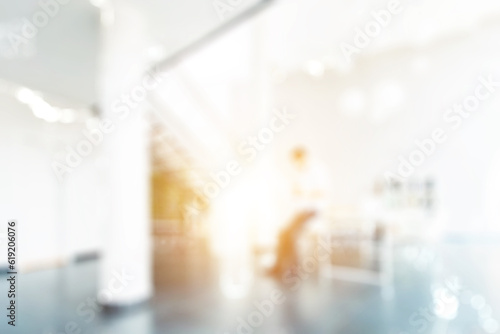 Blurred business background MODERN DEFOCUSED INTERIOR WITH CITY LIGHTS REFLECTIONS