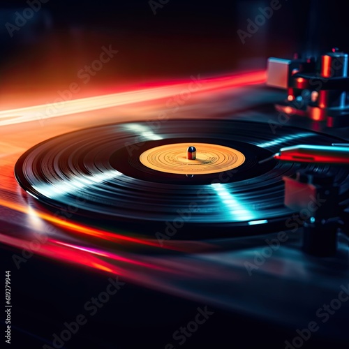 Spinning vinyl records 
