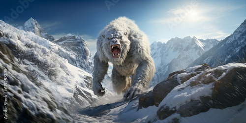 Yeti Attack In The Himalayas - Generative AI