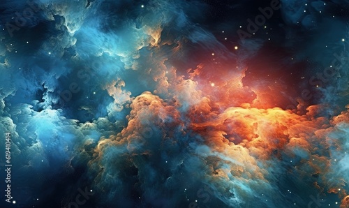  a very colorful picture of some clouds in the night sky. generative ai