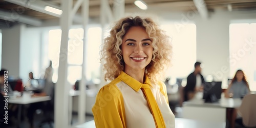 smiling business woman, office, business woman