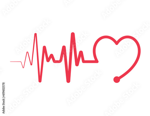 Heartbeat Line Illustration EPS Vector