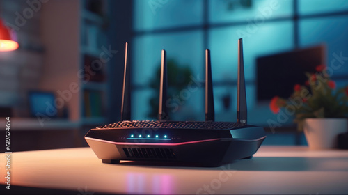 Modern router on the table