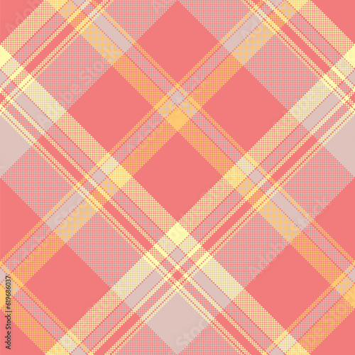 Pink, yellow, beige, red, blue pixel background checkered. Abstract tartan texture.
