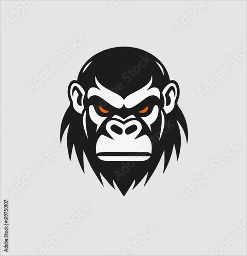 gorilla head logo simple and modern design, icon gorilla vector template