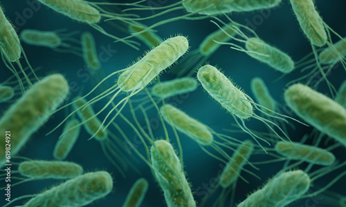 3d illustration of Salmonella bacteria