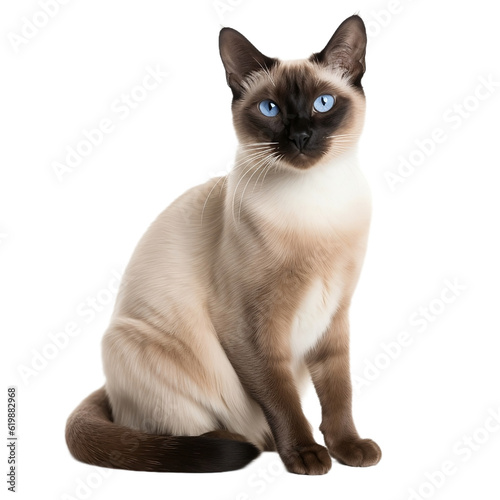 siamese cat isolated on transparent background 