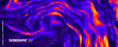 Heat map. Abstract infrared thermographic background. Vector illustration.