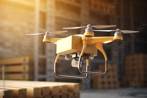 monitor parcels with drones in the warehouse