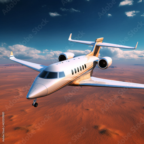 3D illustration of a private jet
