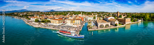 old town and port of Lazise in italy