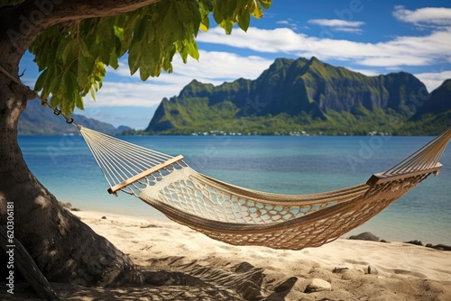 fiji, hammock, beach resort Generative Ai