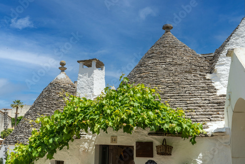 Alberobello Trulli, Puglia, Italy. General view of traditional and touristic Trulli houses. 