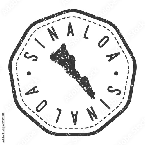 Sinaloa, Mexico Map Stamp Retro Postmark. Silhouette Postal Passport. Seal Round Vector Icon. Badge Vintage Postage Design.