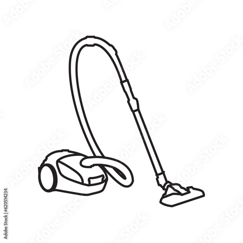 simple vacuum cleaner icon, Vacuum cleaner Outline vector illustration on white background . icon vacuum cleaner for cleaning .Outline vector icon for cleaning carpet.